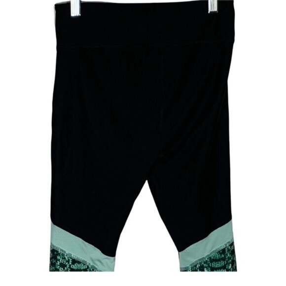 Under Armour HeatGear Compression Cropped Leggings Black Green Small - Picture 6 of 10